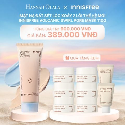  C118_DEAL 18: MẶT NẠ ĐẤT SÉT LỐC XOÁY 2 LÕI THẾ HỆ MỚI INNISFREE VOLCANIC SWIRL PORE MASK 110G 