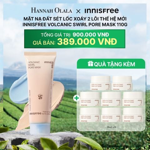  DEAL 11RE: MẶT NẠ ĐẤT SÉT LỐC XOÁY 2 LÕI THẾ HỆ MỚI INNISFREE VOLCANIC SWIRL PORE MASK 110G 