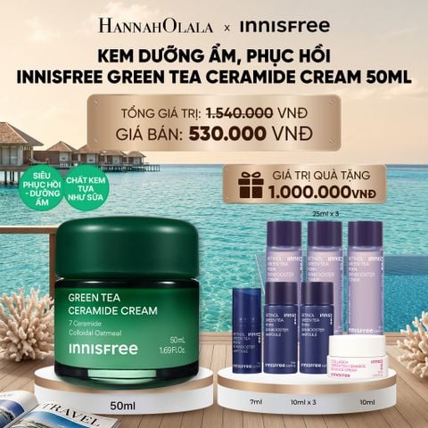  KEM DƯỠNG CẤP ẨM, PHỤC HỒI INNISFREE GREEN TEA CERAMIDE CREAM 50ML_ D1529 