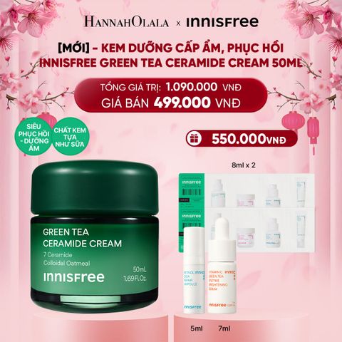  DEAL 2: KEM DƯỠNG CẤP ẨM, PHỤC HỒI INNISFREE GREEN TEA CERAMIDE CREAM 50ML 