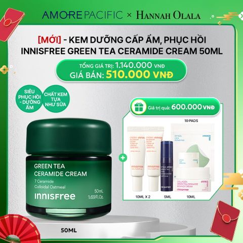  D98_DEAL 2: KEM DƯỠNG CẤP ẨM, PHỤC HỒI INNISFREE GREEN TEA CERAMIDE CREAM 50ML 