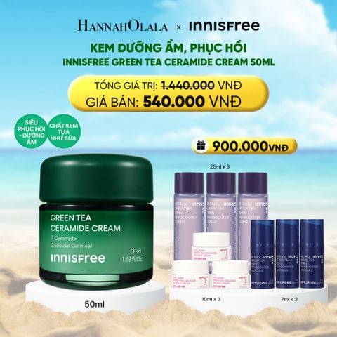  A1069_DEAL 2: KEM DƯỠNG CẤP ẨM, PHỤC HỒI INNISFREE GREEN TEA CERAMIDE CREAM 50ML 