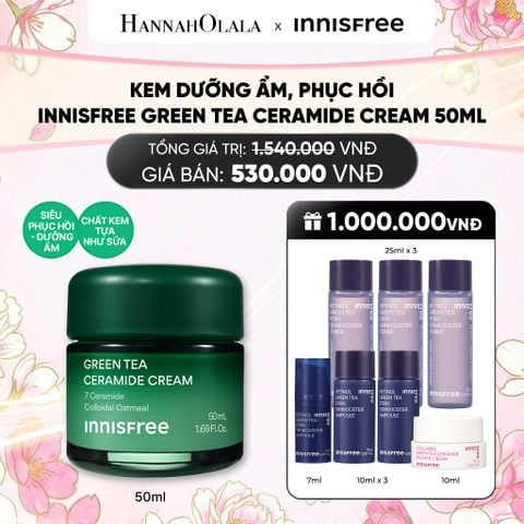  KEM DƯỠNG CẤP ẨM, PHỤC HỒI INNISFREE GREEN TEA CERAMIDE CREAM 50ML 