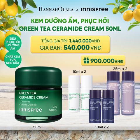  KEM DƯỠNG CẤP ẨM PHỤC HỒI INNISFREE GREEN TEA CERAMIDE CREAM 50ML 