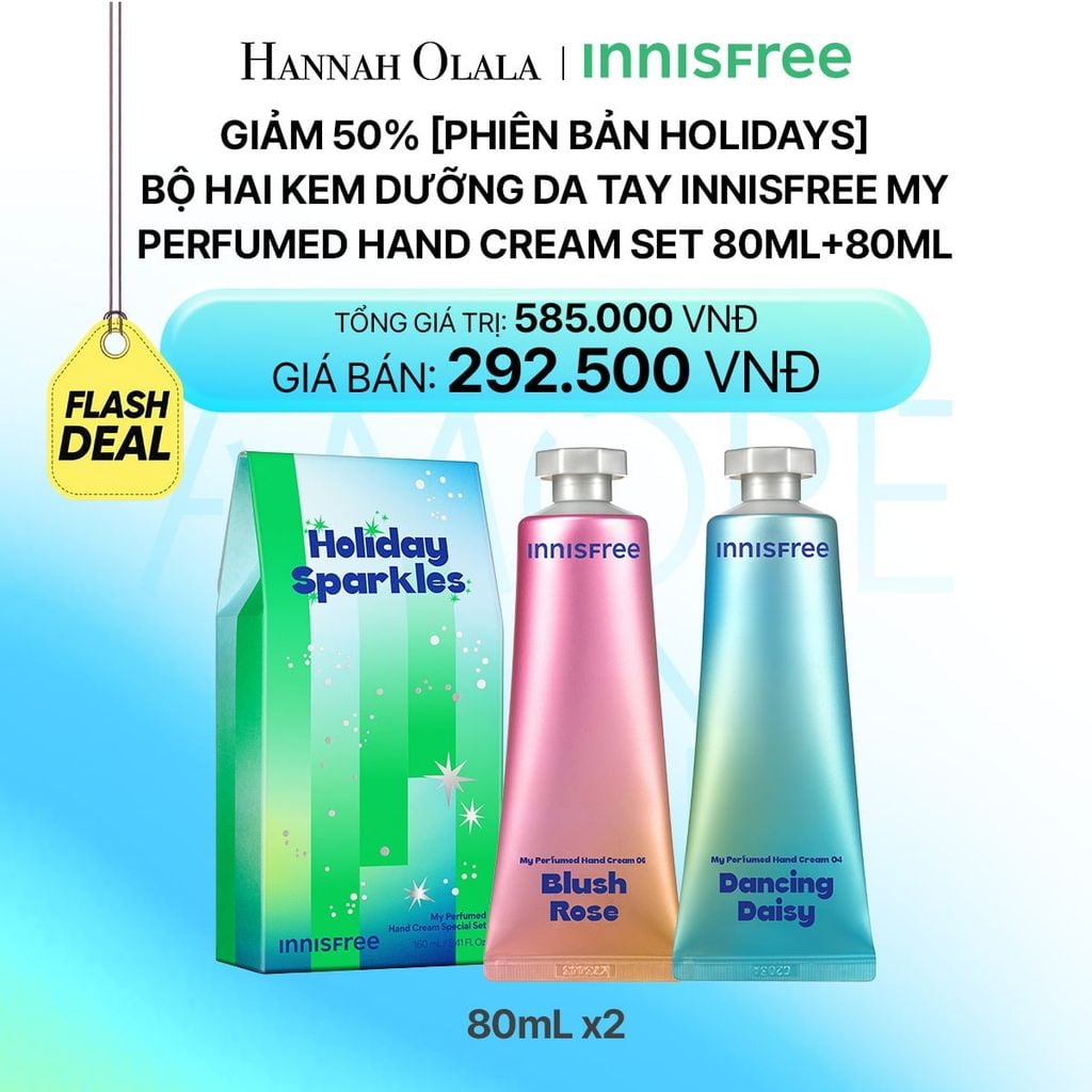  DEAL 3: GIẢM 50% [PHIÊN BẢN HOLIDAYS] BỘ HAI KEM DƯỠNG DA TAY INNISFREE MY PERFUMED HAND CREAM SET 80ML+80ML_ A100 