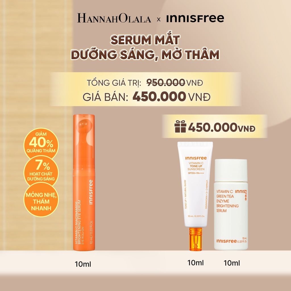  MỚI - SERUM MẮT DƯỠNG SÁNG MỜ THÂM INNISFREE VITAMIN C NIACINAMIDE BRIGHTENING EYE SERUM 10G - A532 