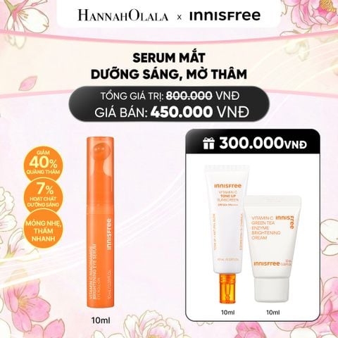  MỚI - SERUM MẮT DƯỠNG SÁNG, MỜ THÂM INNISFREE VITAMIN C NIACINAMIDE BRIGHTENING EYE SERUM 10G 
