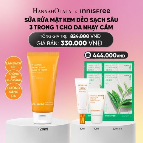  MỚI - SỮA RỬA MẶT KEM DẺO SẠCH SÂU SÁNG DA DỊU NHẸ INNISFREE VITAMIN C BRIGHTENING MASK-TO-FOAM FACIAL CLEANSER 120G_A1416 