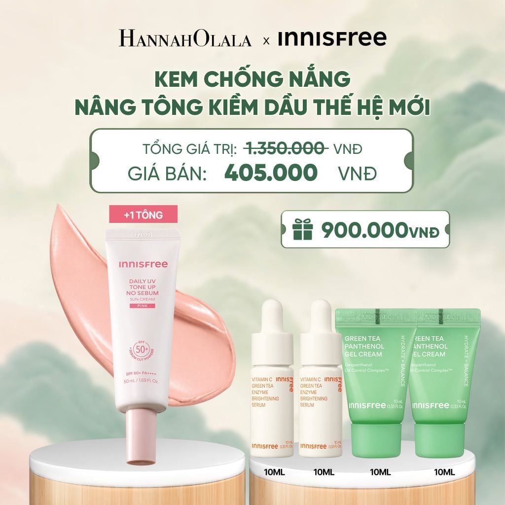  MỚI - KEM CHỐNG NẮNG NÂNG TÔNG KIỀM DẦU INNISFREE TONE UP NO SEBUM SUNSCREEN SPF 50+ PA++++ [PRE-ORDER GIAO HÀNG TỪ NGÀY 08/10] 