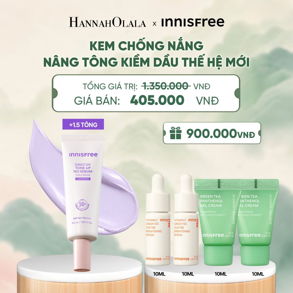  MỚI - KEM CHỐNG NẮNG NÂNG TÔNG KIỀM DẦU INNISFREE TONE UP NO SEBUM SUNSCREEN SPF 50+ PA++++ [PRE-ORDER GIAO HÀNG TỪ NGÀY 08/10] 