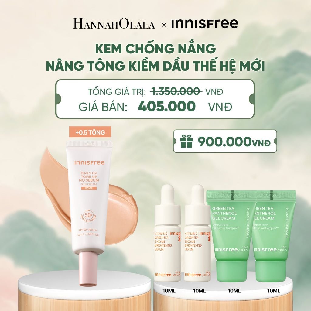  MỚI - KEM CHỐNG NẮNG NÂNG TÔNG KIỀM DẦU INNISFREE TONE UP NO SEBUM SUNSCREEN SPF 50+ PA++++ [PRE-ORDER GIAO HÀNG TỪ NGÀY 08/10] 