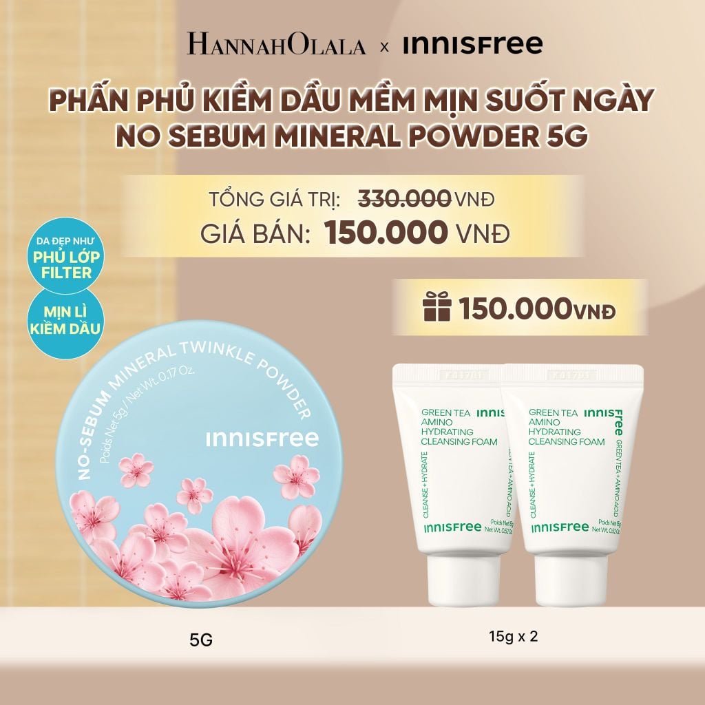 DEAL ĐỘC QUYỀN: PHẤN PHỦ BỘT KIỀM DẦU INNISFREE NO SEBUM MINERAL POWDER - PHIÊN BẢN GIỚI HẠN CHERRY - A528 