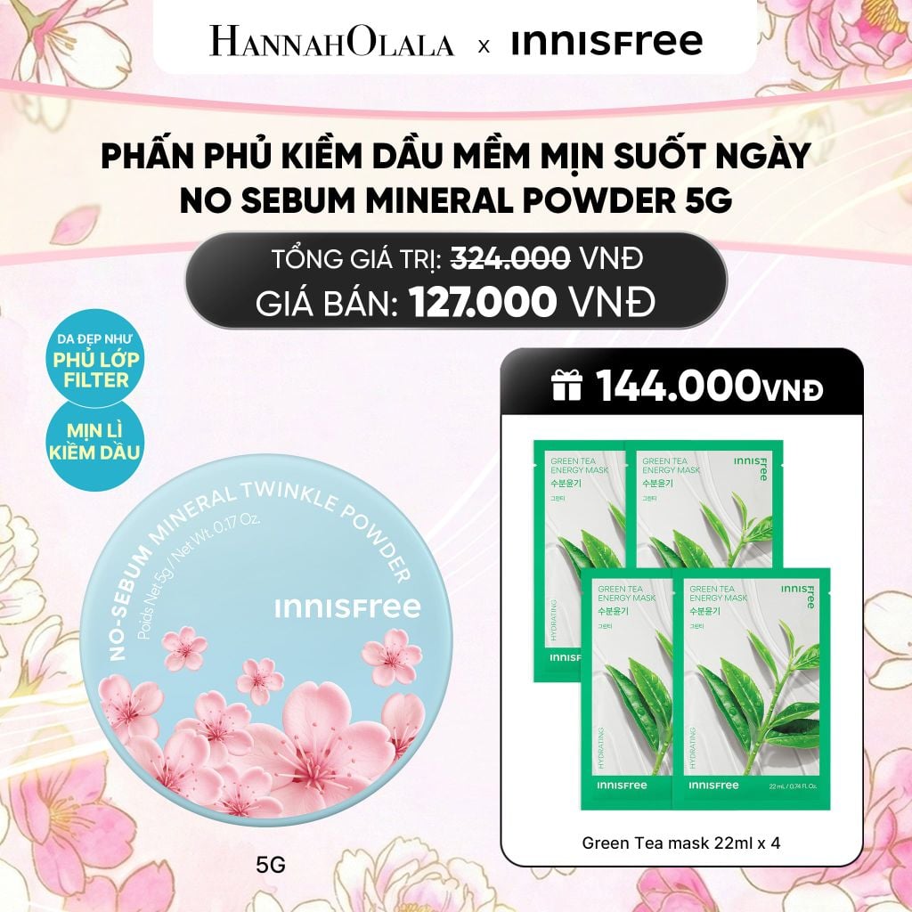  DEAL ĐỘC QUYỀN: PHẤN PHỦ BỘT KIỀM DẦU INNISFREE NO SEBUM MINERAL POWDER - PHIÊN BẢN GIỚI HẠN CHERRY 