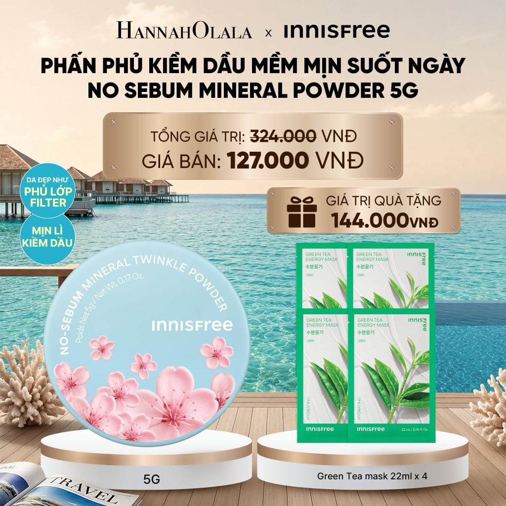  DEAL ĐỘC QUYỀN: PHẤN PHỦ BỘT KIỀM DẦU INNISFREE NO SEBUM MINERAL POWDER - PHIÊN BẢN GIỚI HẠN CHERRY 