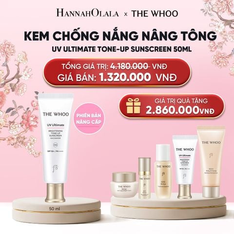  PHIÊN BẢN NÂNG CẤP - BỘ KEM CHỐNG NẮNG NÂNG TÔNG THE WHOO UV ULTIMATE BRIGHTENING TONE-UP SUNSCREEN 50ML 