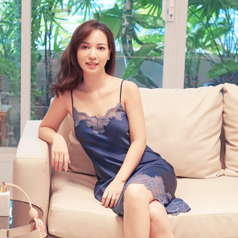  DEAL 19: ĐẦM REN GHÉP NHIỀU (CỔ + LƯNG + LAI) - MÀU XANH ĐEN 