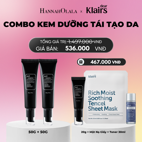  COMBO 2 DEAR, KLAIRS KEM DƯỠNG DA MIDNIGHT BLUE CLEARING WATER CREAM 50G_A1841 