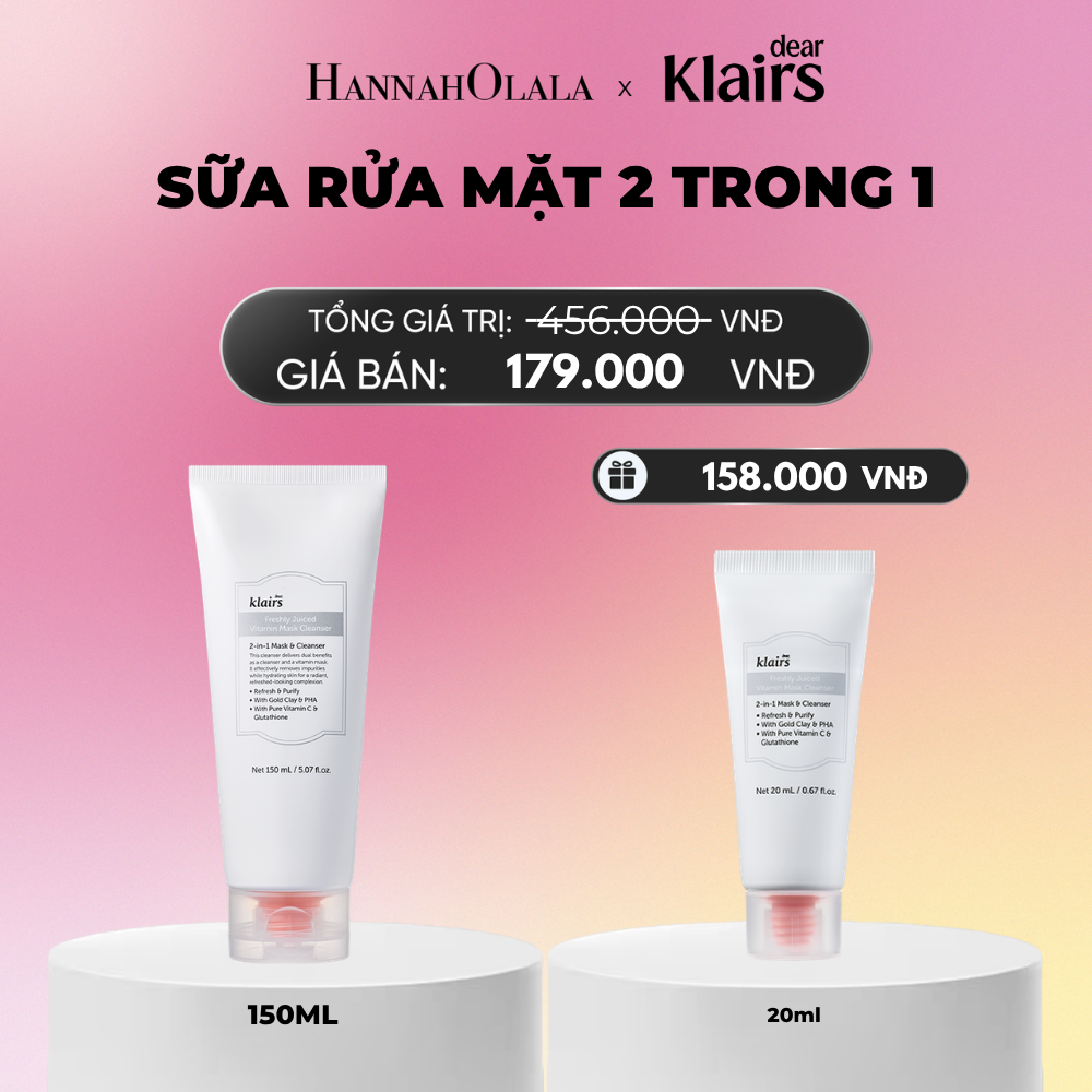  DEAR, KLAIRS SỮA RỬA MẶT FRESHLY JUICED VITAMIN MASK CLEANSER 150ML (IP04)_A1842 