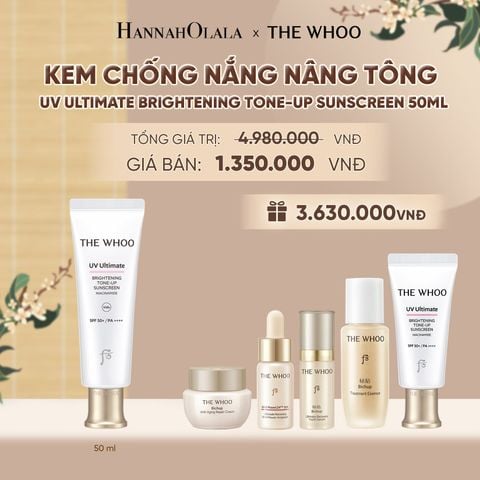  PHIÊN BẢN NÂNG CẤP - BỘ KEM CHỐNG NẮNG NÂNG TÔNG THE WHOO UV ULTIMATE BRIGHTENING TONE-UP SUNSCREEN 50ML - A110 