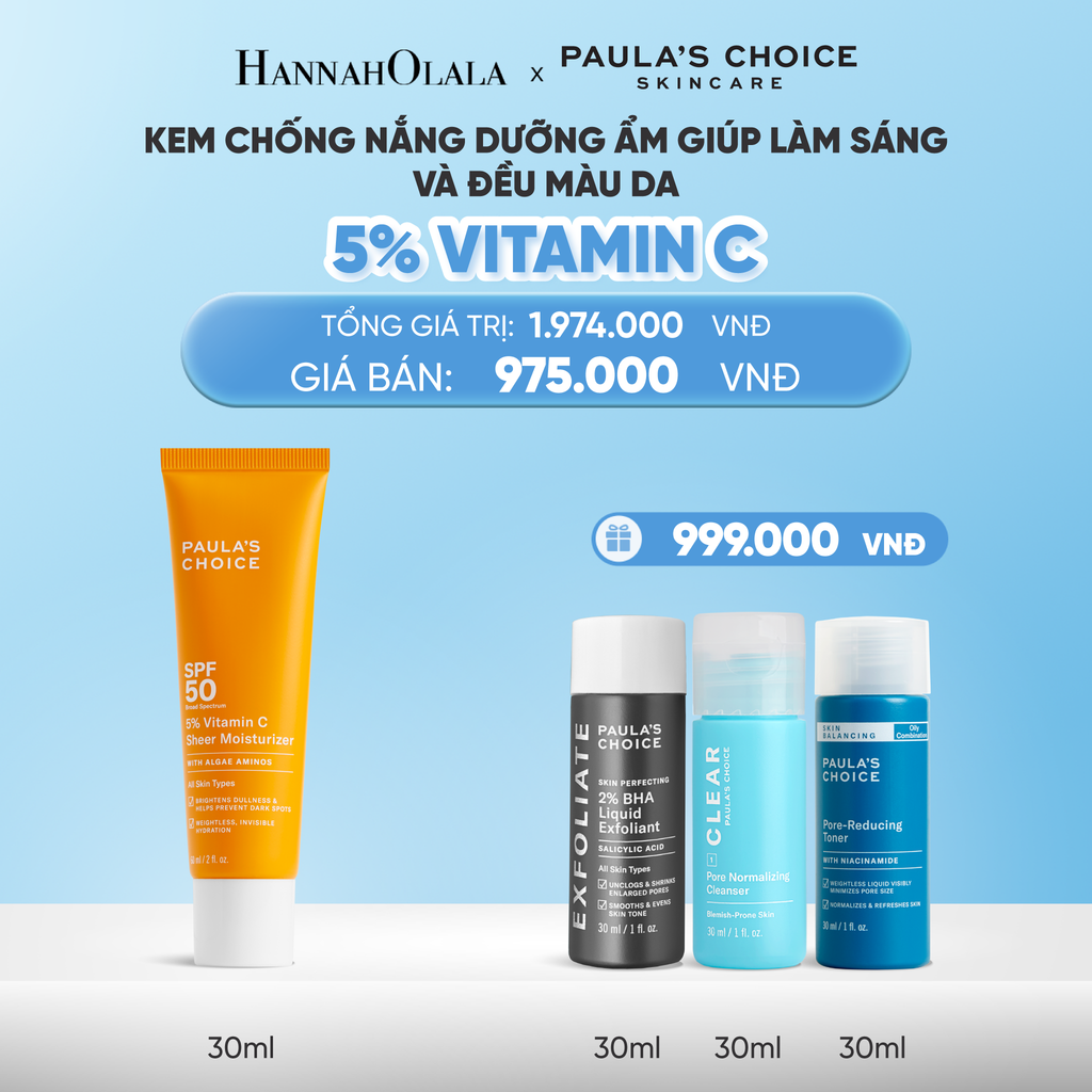  DEAL 7: KEM CHỐNG NẮNG DƯỠNG ẨM GIÚP LÀM SÁNG VÀ ĐỀU MÀU DA VỚI 5% VITAMIN C SPF 50 60ML 