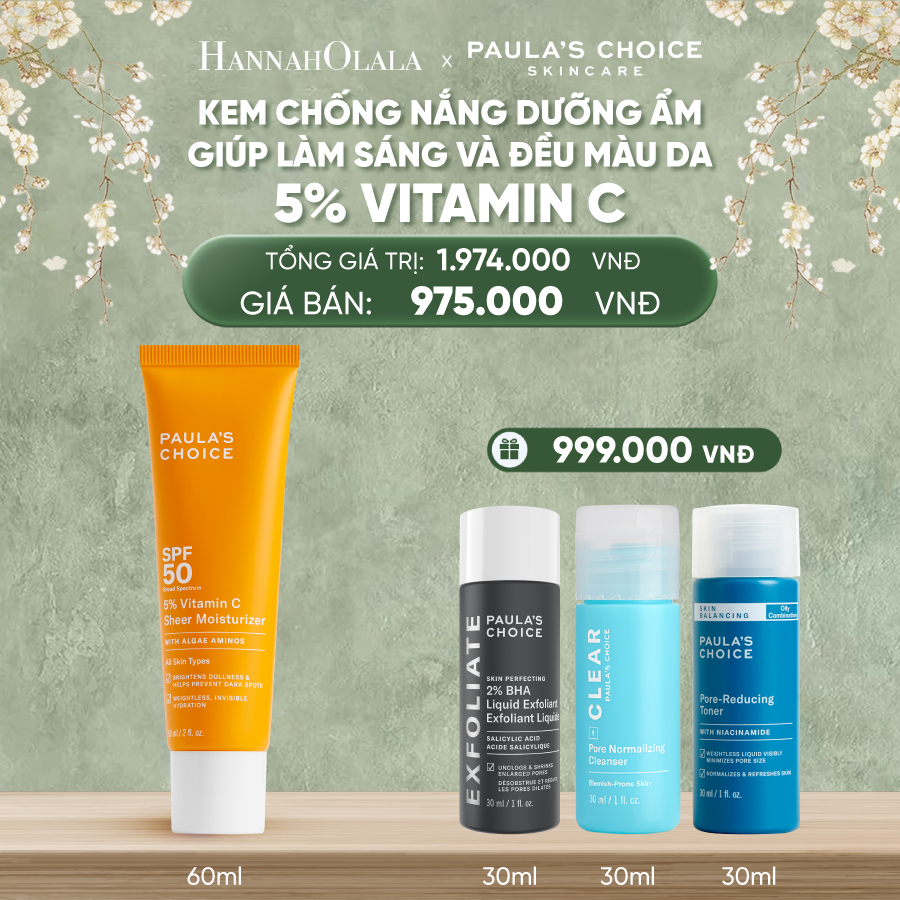  DEAL 7: KEM CHỐNG NẮNG DƯỠNG ẨM GIÚP LÀM SÁNG VÀ ĐỀU MÀU DA VỚI 5% VITAMIN C SPF 50 60ML 