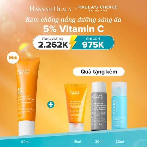  E17: [MỚI] DEAL 5: KEM CHỐNG NẮNG DƯỠNG ẨM GIÚP LÀM SÁNG VÀ ĐỀU MÀU DA VỚI 5% VITAMIN C SPF 50 60ML 