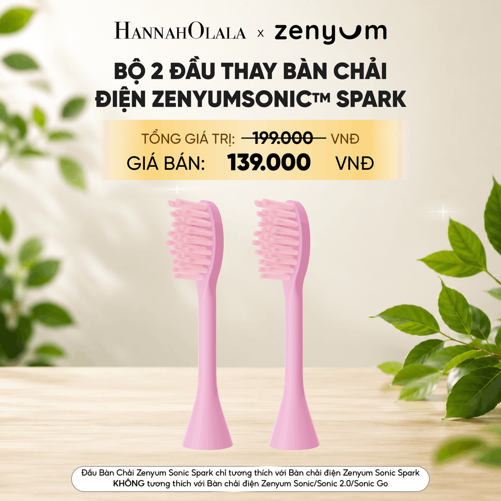  BỘ 2 ĐẦU THAY BÀN CHẢI ĐIỆN ZENYUM SONIC SPARK 