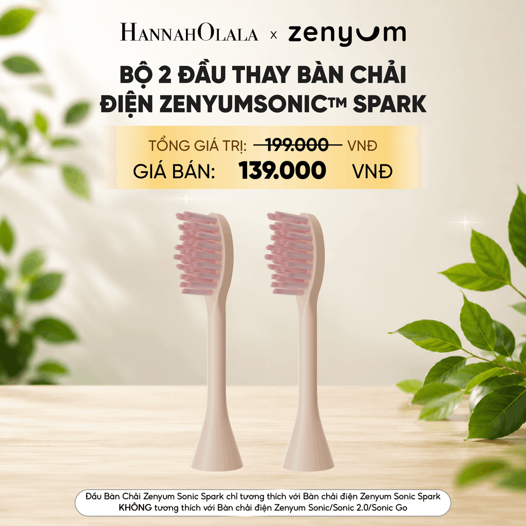  BỘ 2 ĐẦU THAY BÀN CHẢI ĐIỆN ZENYUM SONIC SPARK 