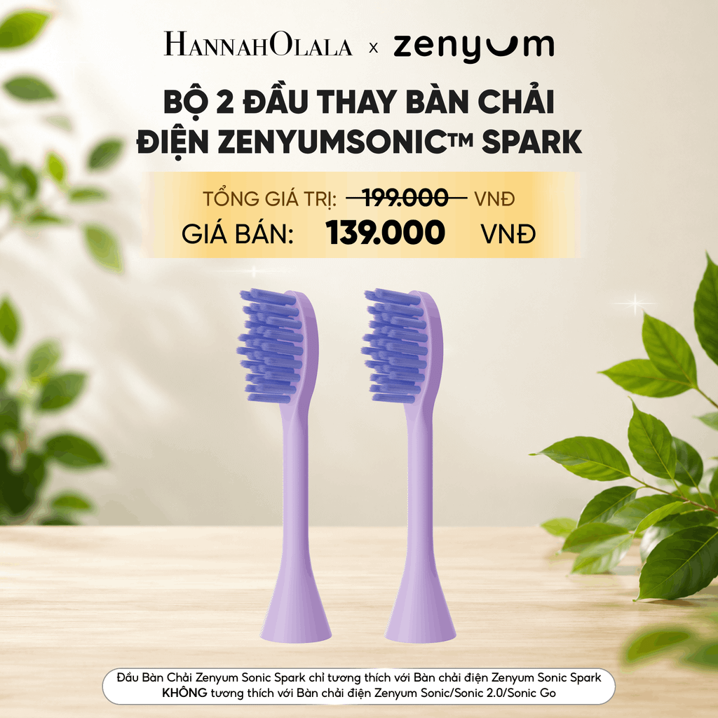  BỘ 2 ĐẦU THAY BÀN CHẢI ĐIỆN ZENYUM SONIC SPARK 