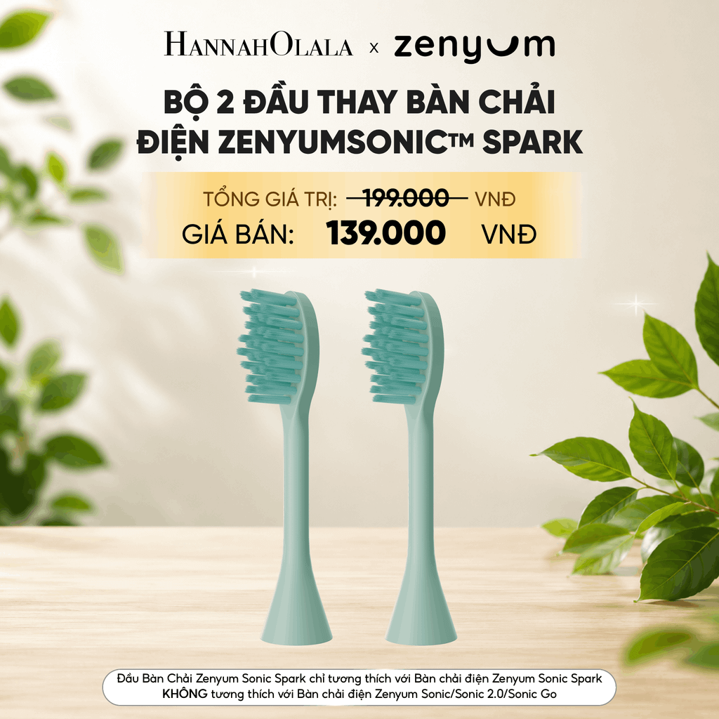  BỘ 2 ĐẦU THAY BÀN CHẢI ĐIỆN ZENYUM SONIC SPARK 