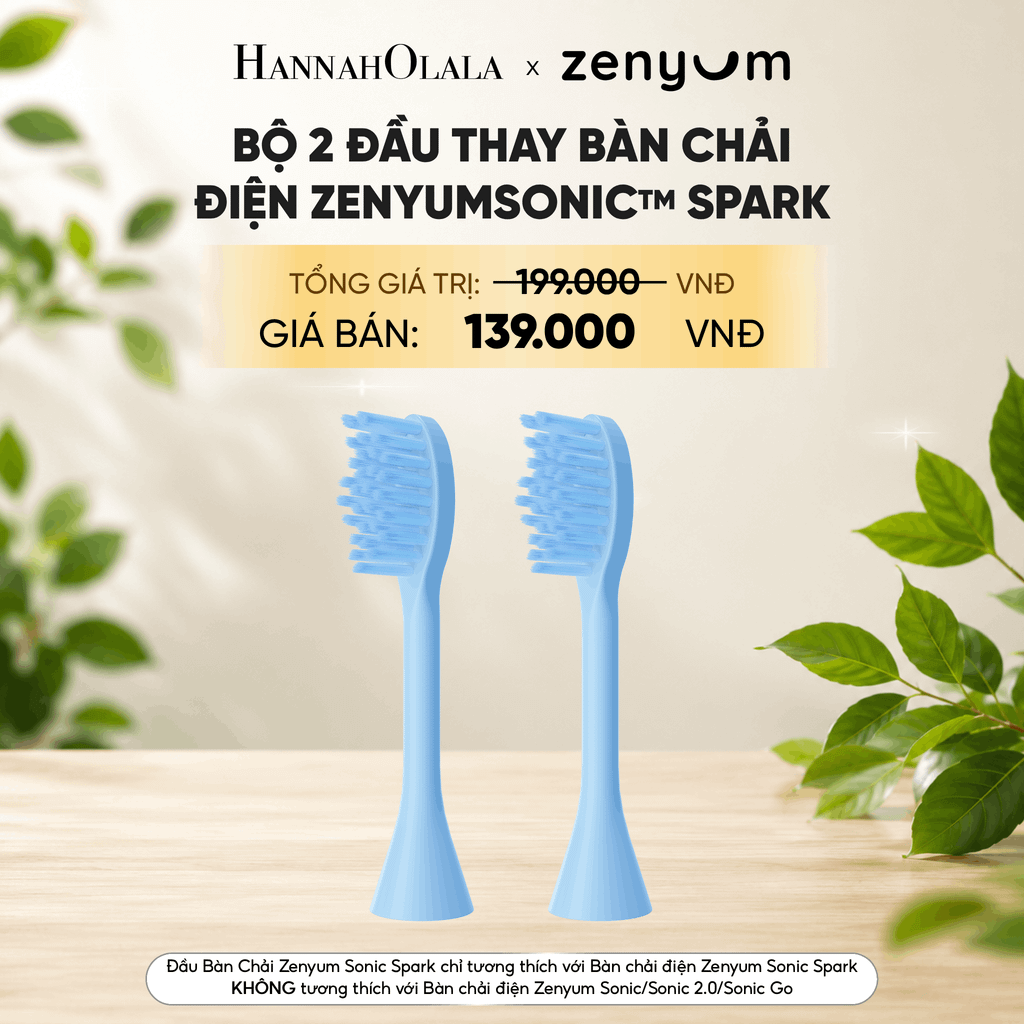  BỘ 2 ĐẦU THAY BÀN CHẢI ĐIỆN ZENYUM SONIC SPARK 