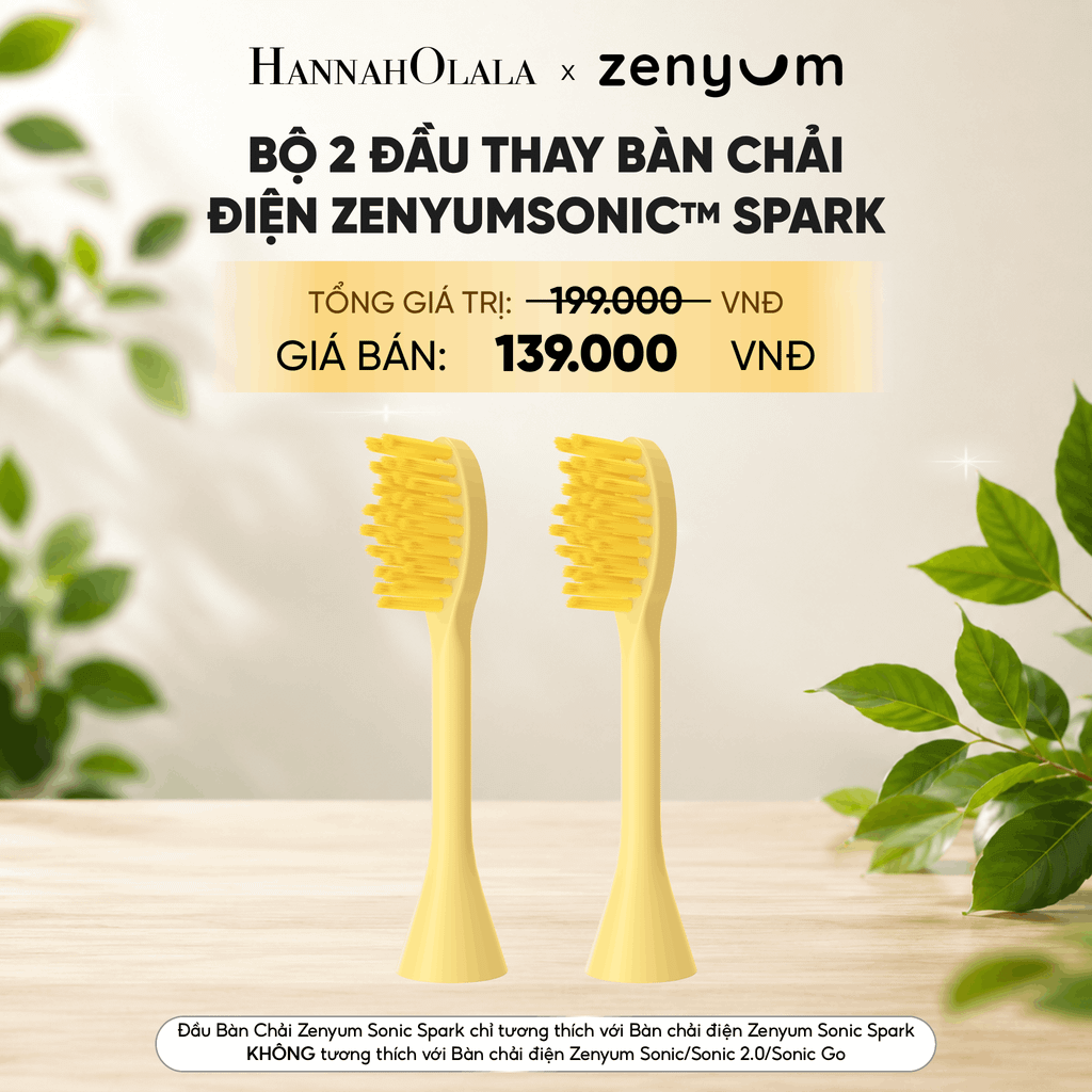  BỘ 2 ĐẦU THAY BÀN CHẢI ĐIỆN ZENYUM SONIC SPARK 