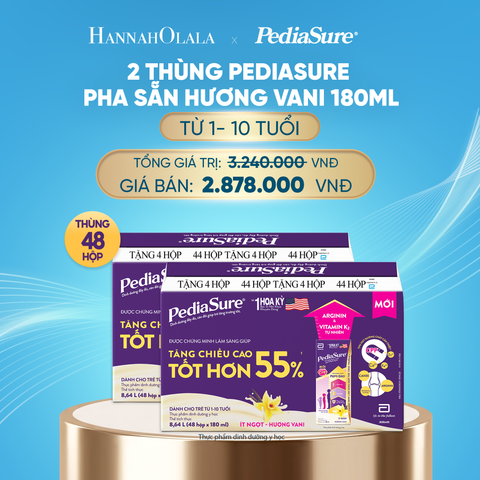  DEAL13: 2 THÙNG PEDIASURE PHA SẴN HƯƠNG VANI 180ML 