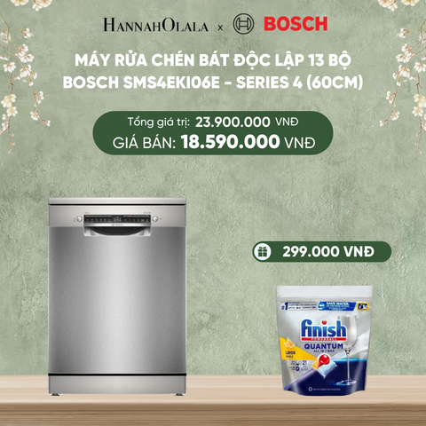  DEAL 13: MÁY RỬA CHÉN BÁT ĐỘC LẬP 13 BỘ BOSCH SMS4EKI06E - SERIES 4 (60CM) 