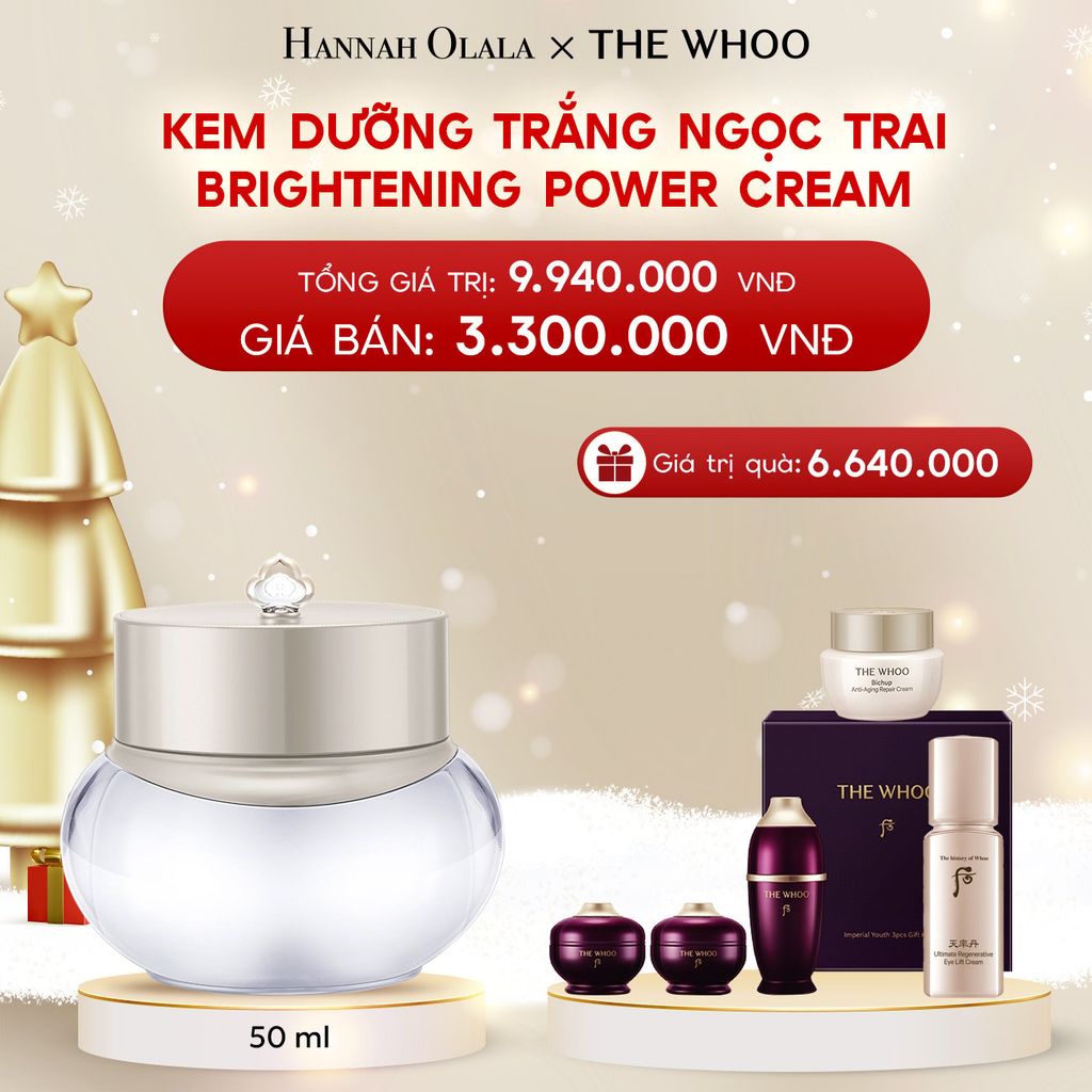  A335_DEAL 13: KEM DƯỠNG TRẮNG NGỌC TRAI THE WHOO BRIGHTENING POWER CREAM 50ML 