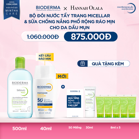  M7_DEAL 14: BỘ ĐÔI NƯỚC TẨY TRANG VÀ SỮA CHỐNG NẮNG PHỔ RỘNG RÁO MỊN CHO DA HỖN HỢP & DA DẦU 