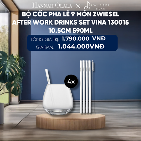  BỘ CỐC PHA LÊ 9 MÓN ZWIESEL AFTER WORK DRINKS SET VINA 130015 10.5CM 590ML 