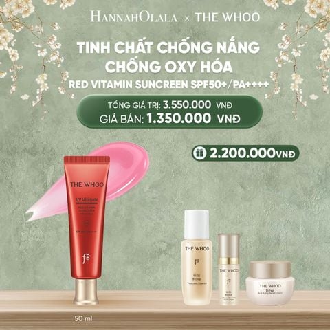  DEAL13: TINH CHẤT CHỐNG NẮNG CHỐNG OXY HÓA THE WHOO RED VITAMIN SUNCREEN SPF50+/PA++++ 50ML 