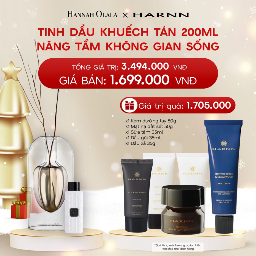  A1104_DEAL 13: TINH DẦU KHUẾCH TÁN HARNN KIỂU DÁNG BÌNH THUỶ TINH 120ML - NÂNG TẦM KHÔNG GIAN SỐNG 