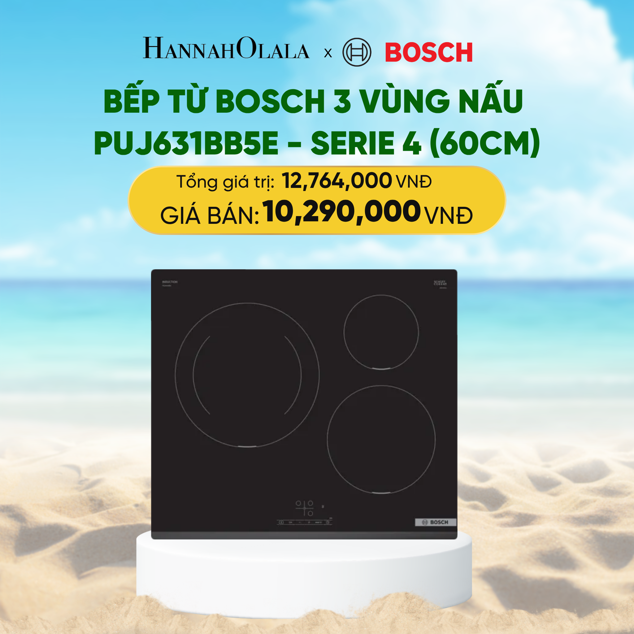 Bếp Từ Bosch PUJ631BB5E 3 Vùng Nấu 60cm