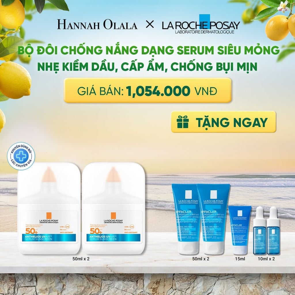  [MỚI] BỘ ĐÔI CHỐNG NẮNG DẠNG SERUM SIÊU MỎNG NHẸ KIỀM DẦU 16H CẤP ẨM 24H CHỐNG BỤI MỊN ANTHELIOS UVAIR SPF50+ 50ml DEAL 13: 