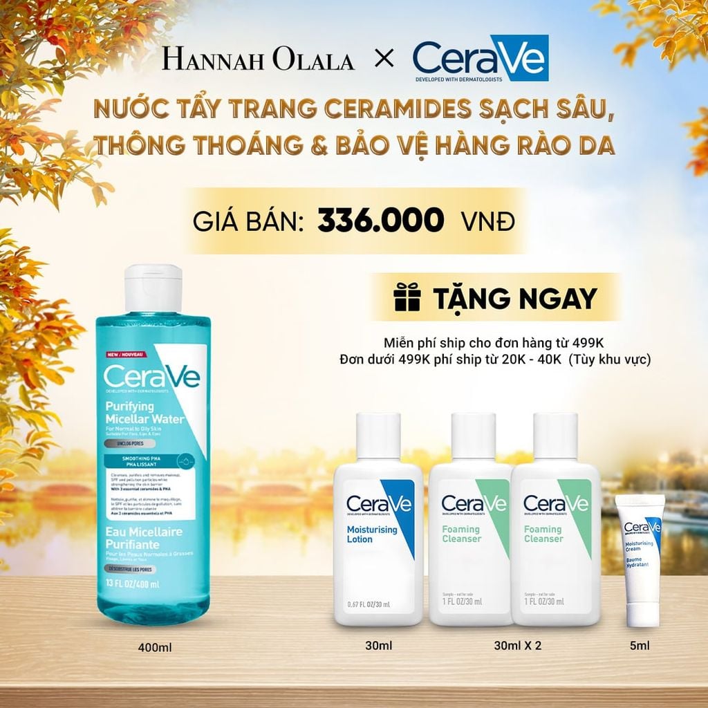  [NEW] NƯỚC TẨY TRANG CERAMIDES SẠCH SÂU, THÔNG THOÁNG & BẢO VỆ HÀNG RÀO DA 400ML CERAVE PURIFYING MICELLAR WATER - E596 