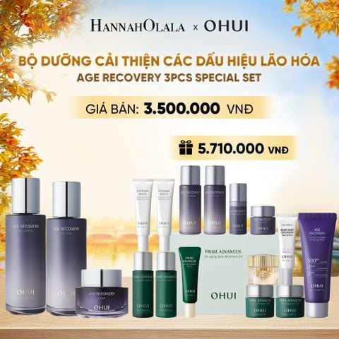  BỘ DƯỠNG CẢI THIỆN CÁC DẤU HIỆU LÃO HÓA OHUI AGE RECOVERY 3PCS SPECIAL SET - E2178 