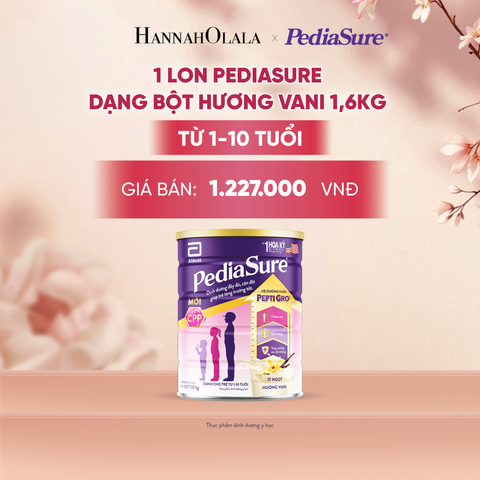  1 LON PEDIASURE DẠNG BỘT HƯƠNG VANI 1,6KG (DÙNG CHO BÉ 1-10 TUỔI) DEAL 13: - A1894 