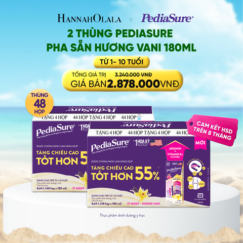  DEAL_13: 2 THÙNG PEDIASURE PHA SẴN HƯƠNG VANI 180ML 