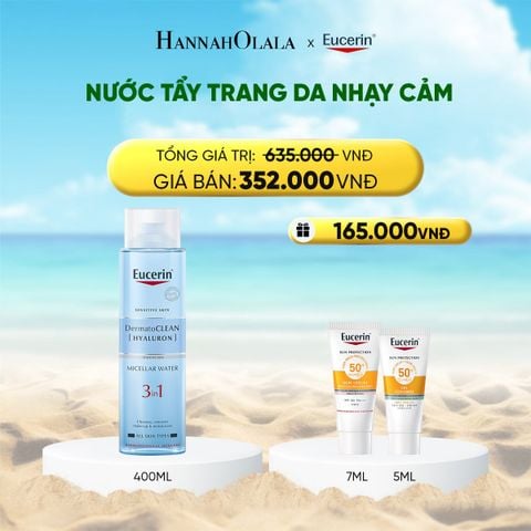  A1214_DEAL 13: NƯỚC TẨY TRANG DỊU NHẸ CHO DA NHẠY CẢM EUCERIN DERMATO CLEAN MICELLAR CLEANSING FLUID 400ML 