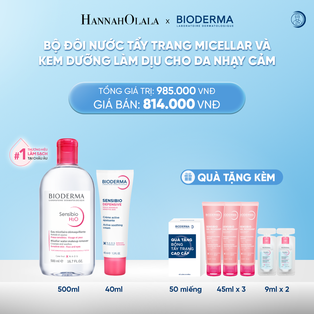  DEAL 3: BỘ ĐÔI NƯỚC TẨY TRANG MICELLAR & KEM DƯỠNG DỊU NHẸ CHO DA NHẠY CẢM 