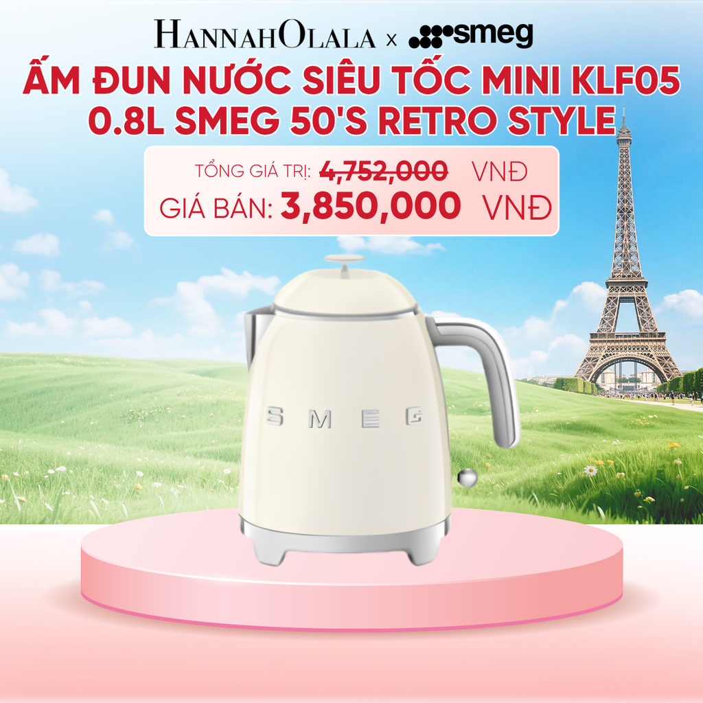  ẤM ĐUN NƯỚC SIÊU TỐC MINI KLF05 0.8L SMEG 50'S RETRO STYLE - B163 