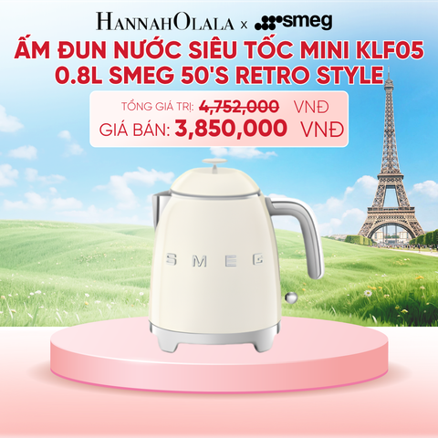  ẤM ĐUN NƯỚC SIÊU TỐC MINI KLF05 0.8L SMEG 50'S RETRO STYLE - B163 