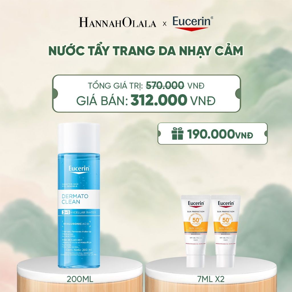  NƯỚC TẨY TRANG DỊU NHẸ CHO DA NHẠY CẢM EUCERIN DERMATO CLEAN MICELLAR 3IN1 200ML - A022 